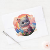 Cute-kat-sticker Vierkante Sticker (Envelop)