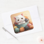 Cute-kat-sticker Vierkante Sticker (Envelop)