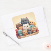 Cute-kat-sticker Vierkante Sticker (Envelop)