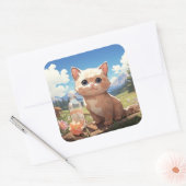 Cute-kat-sticker Vierkante Sticker (Envelop)