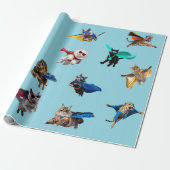 Cute Kat Superhelden Kinderen Inpakpapier (Uitgerold)