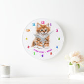 Cute Kat - Sweet - Aangepaste tekst / naam / kleur Grote Klok (Huis)