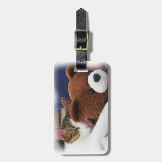 Cute Kat Teddy Bear Bagagelabel (Voorkant verticaal)