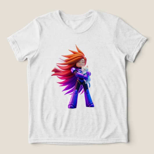 Cute kat Tri-Blend shirt (Design voorkant)