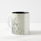 Cute Kat Tweekleurige Koffiemok (Voorkant links)