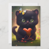 Cute Kat Valentijnsdag Kaart (Voorkant)