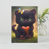 Cute Kat Valentijnsdag Kaart (Staand voorkant)