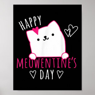 Cute Kat Valentijnsdag Shirt Voor Meisjes Kitty Ci Poster