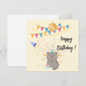 Cute Kat Verjaardagsfeest Uitnodiging | Pastel (Voorkant / Achterkant)