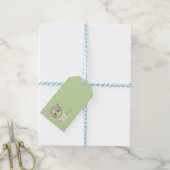 Cute Katie kitten green gift label Cadeaulabel (Met Touw)