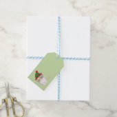 Cute Katie kitten green kerstgift label Cadeaulabel (Met Touw)