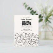 Cute katten bruidsfeest kaart (Staand voorkant)