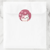 Cute Katten Design Ronde Sticker (Tas)