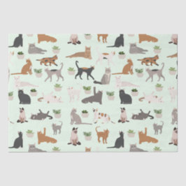Cute Katten en Huisplanten Decoupage Tissuepapier