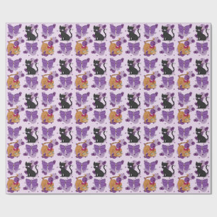 Cute katten en strikken patroon cadeaupapier