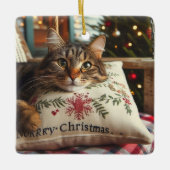 Cute Katten Kerstmis Ornament (Voorkant)