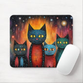 Cute Katten Kosmische Melkweg Kunst Cadeau Muismat (Met muis)