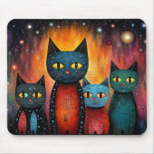 Cute Katten Kosmische Melkweg Kunst Cadeau Muismat (Voorkant)