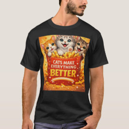 Cute Katten Maken Alles Better Cartoon Ontwerp T-shirt