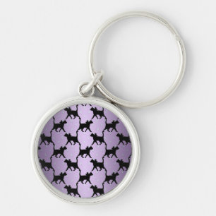 Cute katten met manen en sterren patroon sleutelhanger