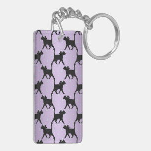 Cute katten met manen en sterren patroon sleutelhanger