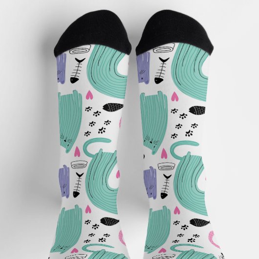 Cute Katten Patroon Sokken (Top)