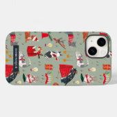 Cute katten retro Kerstmis Case-Mate iPhone Case (Achterkant (horizontaal))