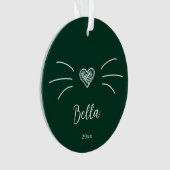 Cute kattenfoto groen ornament (voorkant)