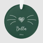 Cute kattenfoto groen ornament (voorkant)
