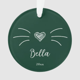 Cute kattenfoto groen ornament