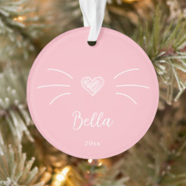 Cute kattenfoto roze ornament
