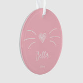 Cute kattenfoto roze ornament (voorkant)