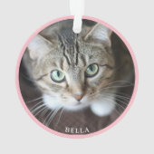 Cute kattenfoto roze ornament (achterkant)