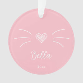 Cute kattenfoto roze ornament