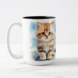 Cute Kattenfoto Tweekleurige Koffiemok