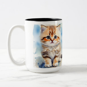 Cute Kattenfoto Tweekleurige Koffiemok