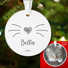 Cute kattenfoto witte ornament snorharen
