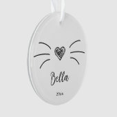 Cute kattenfoto witte ornament snorharen (voorkant)