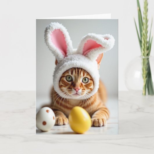 Cute Kattenkerstkaart Oranje Kat Kaart (Voorkant)