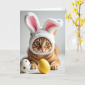 Cute Kattenkerstkaart Oranje Kat Kaart (Gele Bloem)