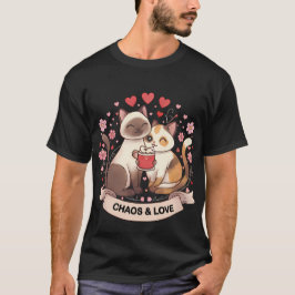 Cute Kattenkoppel Sticker voor Romantisch Cadeau o T-shirt