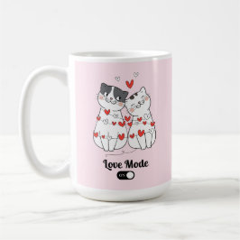 Cute Kattenkoppel Valentijn Illustratie Koffiemok