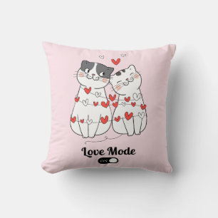 Cute Kattenkoppel Valentijn Illustratie Kussen