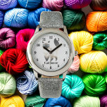 Cute-kattenliefmeisjes Horloge<br><div class="desc">Cute-naar-meisjes Let op</div>