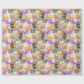 Cute-kattenpatroon Cadeaupapier (Vlak)