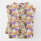 Cute-kattenpatroon Inpakpapier Vel (In situ)