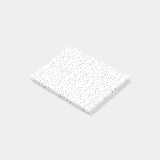 Cute-kattenpatroon Post-it® Notes (Schuin)