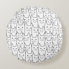 Cute-kattenpatroon Rond Kussen