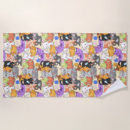 Cute-kattenpatroon Strandlaken