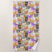 Cute-kattenpatroon Strandlaken (Voorkant)